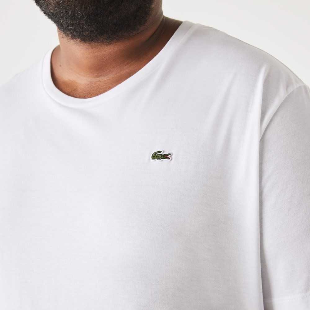 Lacoste Big Fit Crew Neck Pamuklu Jersey Beyaz | SP2860371