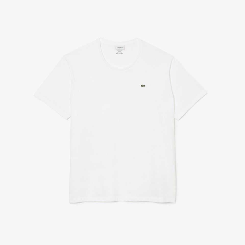 Lacoste Big Fit Crew Neck Pamuklu Jersey Beyaz | SP2860371