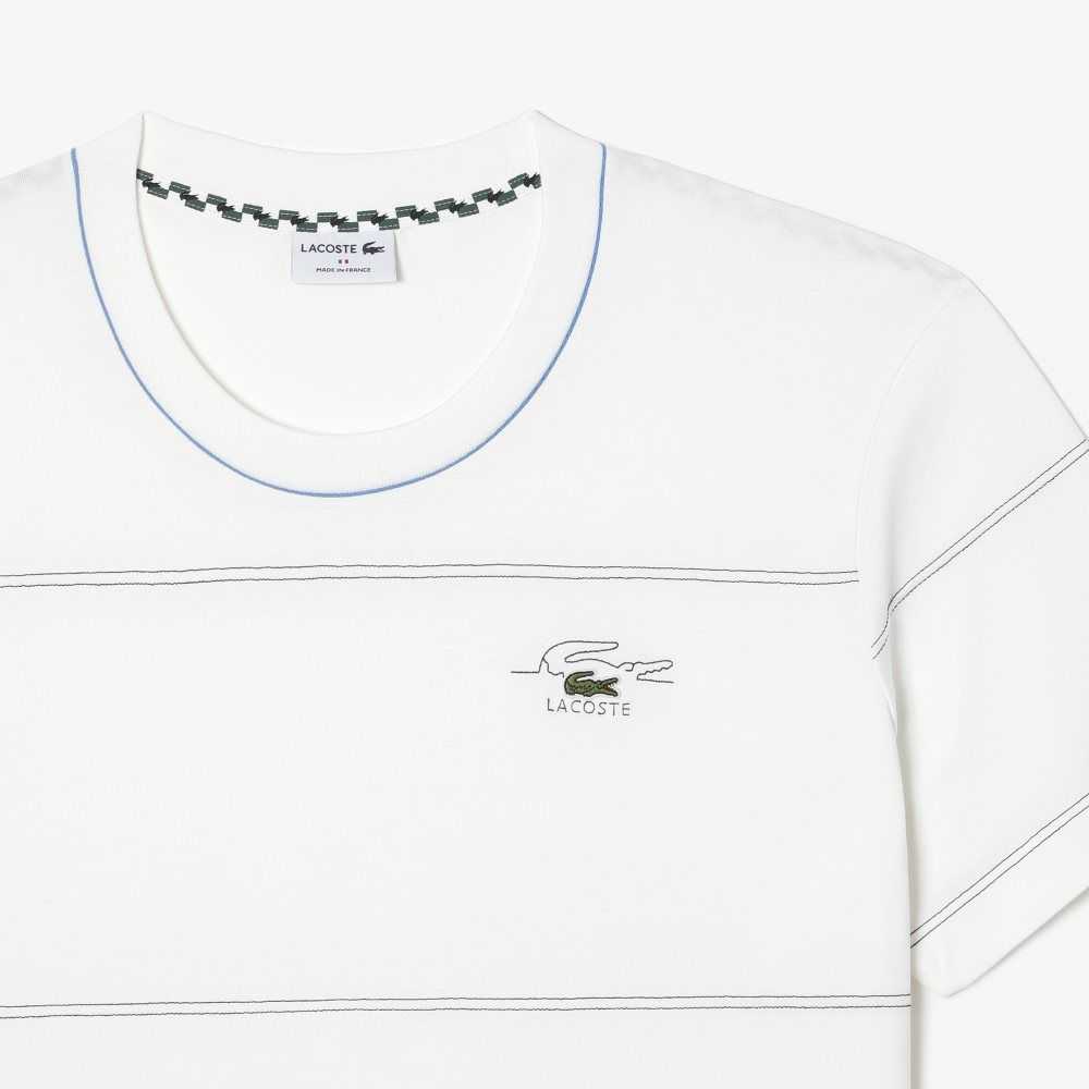 Lacoste Big Fit Nervürlü Collar Beyaz | TZ8396142