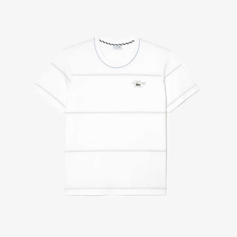 Lacoste Big Fit Nervürlü Collar Beyaz | TZ8396142