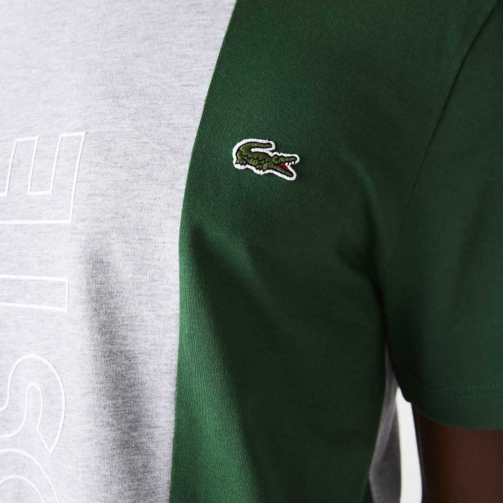 Lacoste Branded Crew Neck Pamuklu Gri Mavi Yeşil | XZ5096471