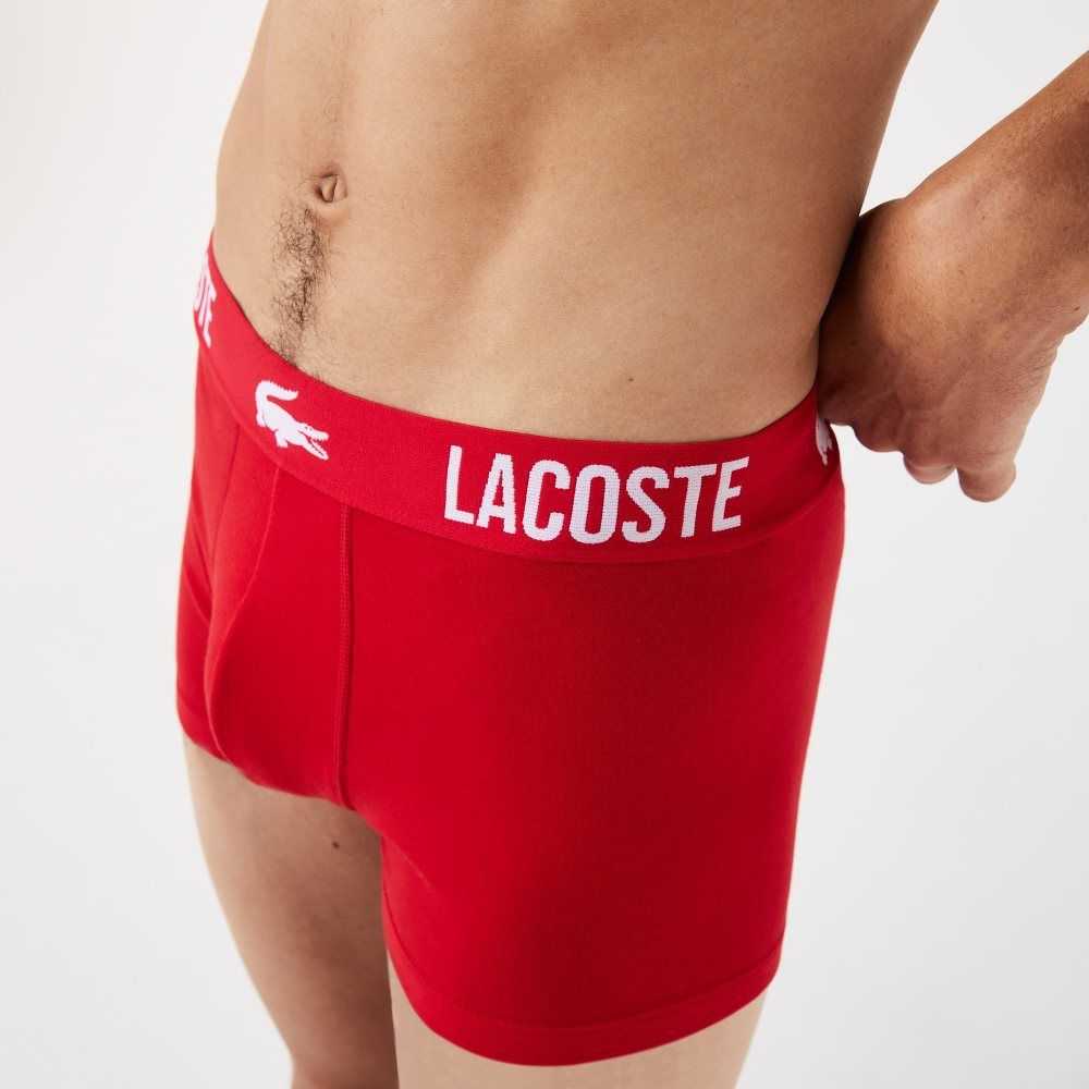 Lacoste Branded Jersey Trunk 3-Pack Renkli | CX4827093