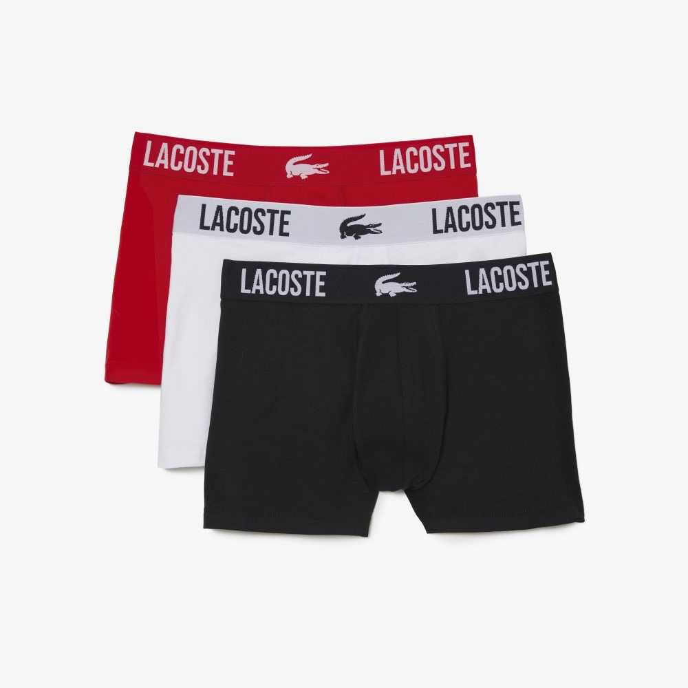 Lacoste Branded Jersey Trunk 3-Pack Renkli | CX4827093