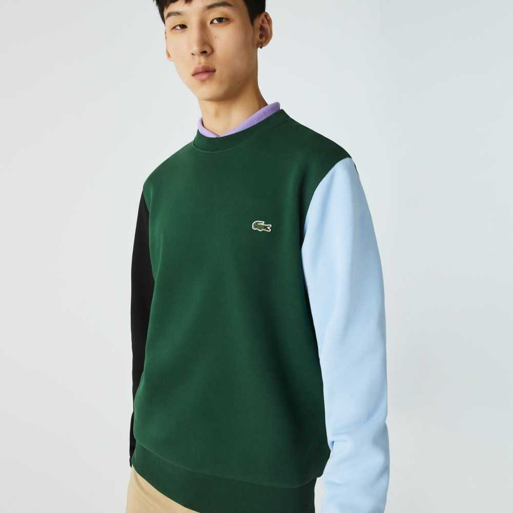 Lacoste Brushed Fleece Yeşil Siyah Mavi | KH6179582