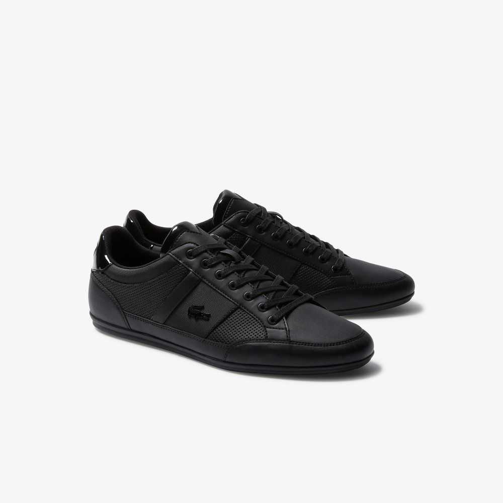 Lacoste Chaymon Perforated Deri Siyah Siyah | NQ2961850