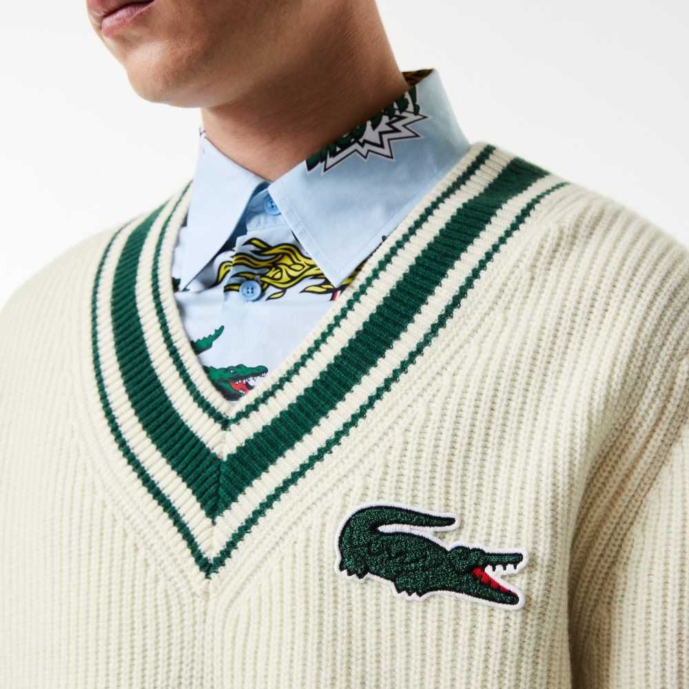 Lacoste Comic Badge Beyaz Yeşil | JF2486519