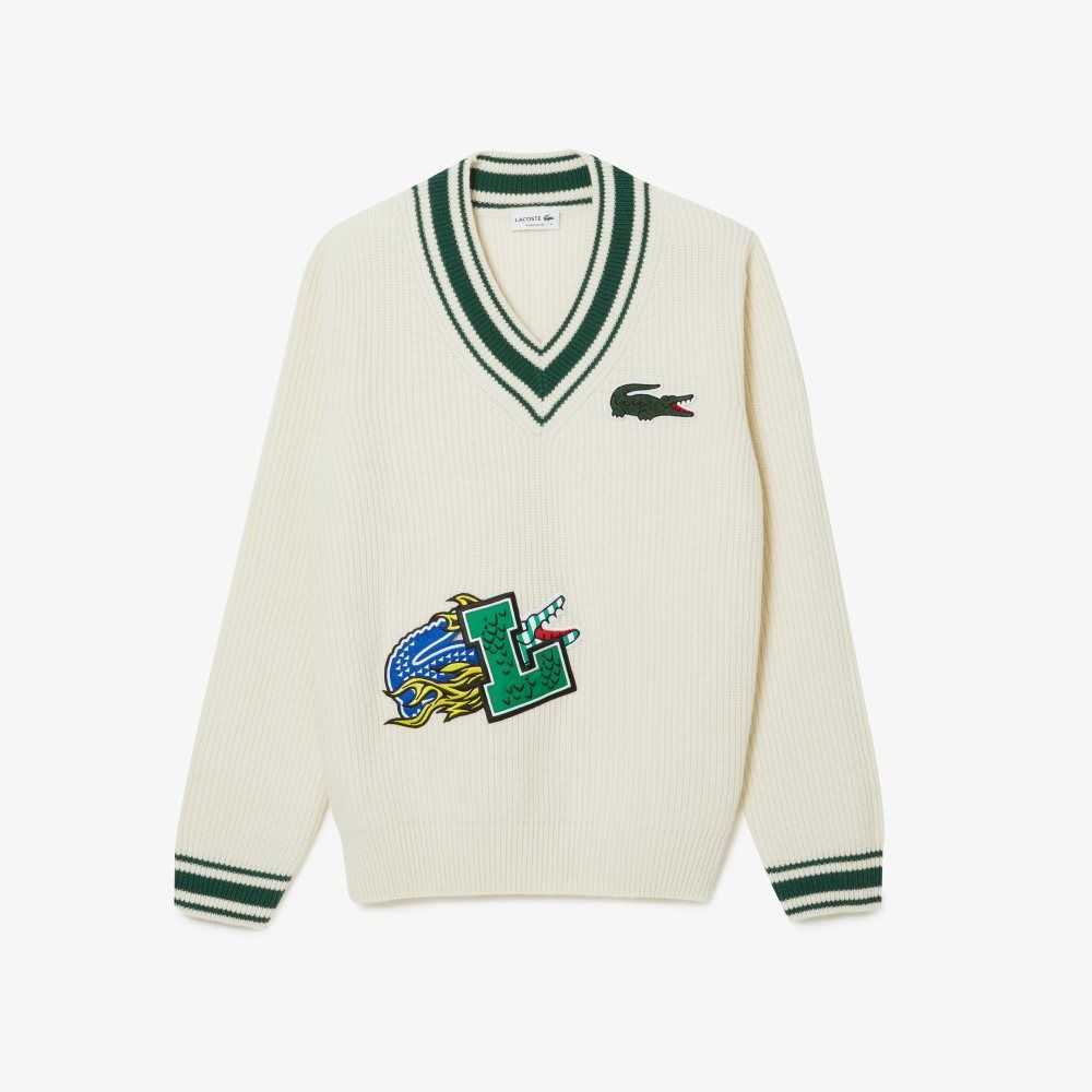 Lacoste Comic Badge Beyaz Yeşil | JF2486519