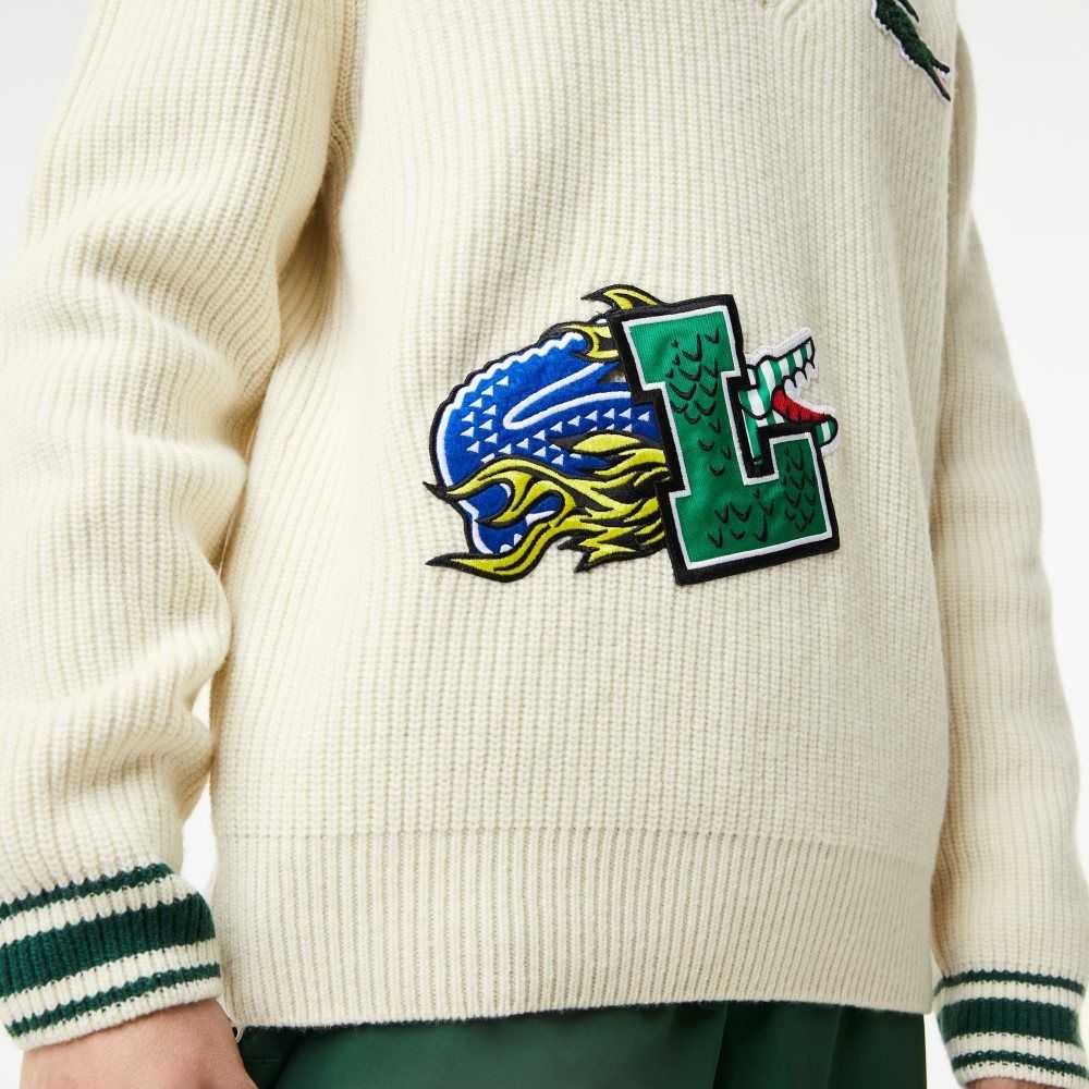 Lacoste Comic Badge Beyaz Yeşil | JF2486519