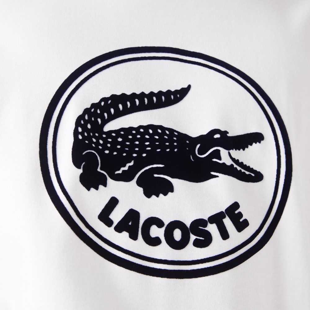 Lacoste Crew Neck 3D Printed logo Pamuklu Beyaz | SD9375142