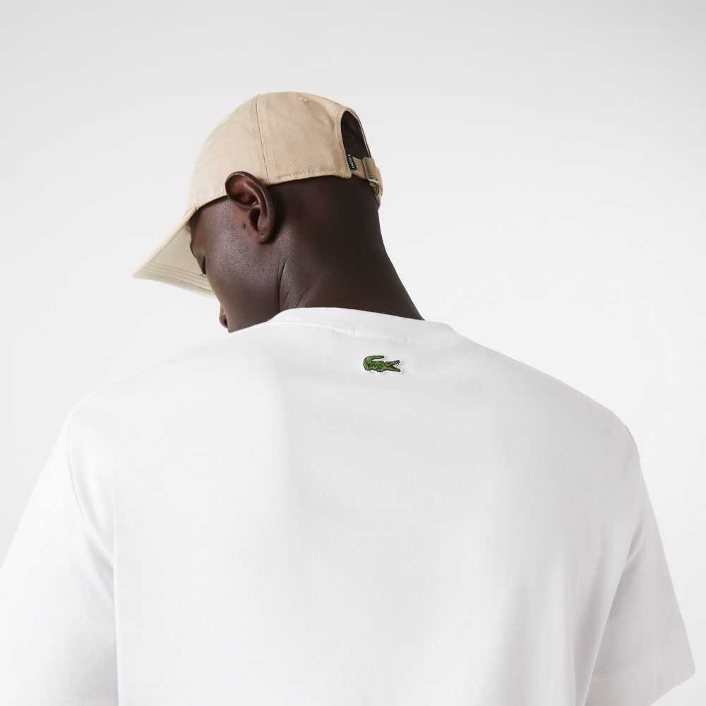 Lacoste Crew Neck 3D Printed logo Pamuklu Beyaz | SD9375142