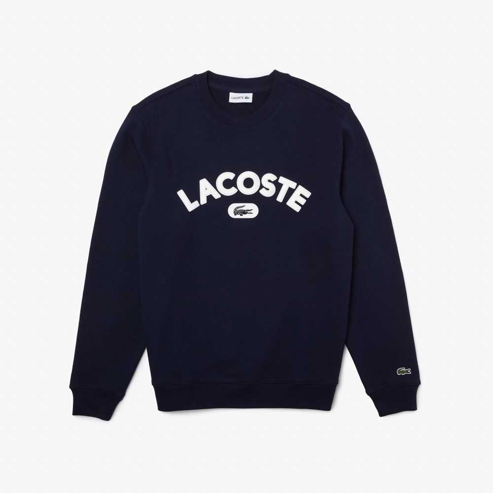 Lacoste Crew Neck Branded Terry Lacivert Mavi | IZ8501743