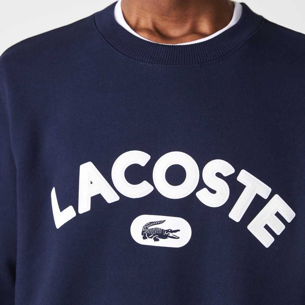 Lacoste Crew Neck Branded Terry Lacivert Mavi | IZ8501743