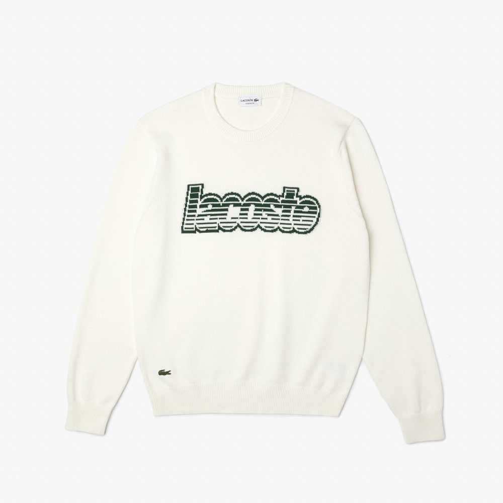 Lacoste Crew Neck Jersey Beyaz Yeşil | CG4157963