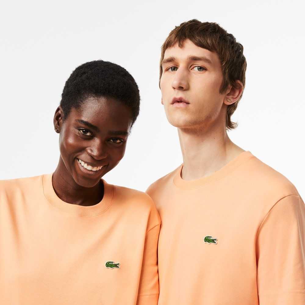 Lacoste Crew Neck Organic Pamuklu Açık Turuncu | EC1862947