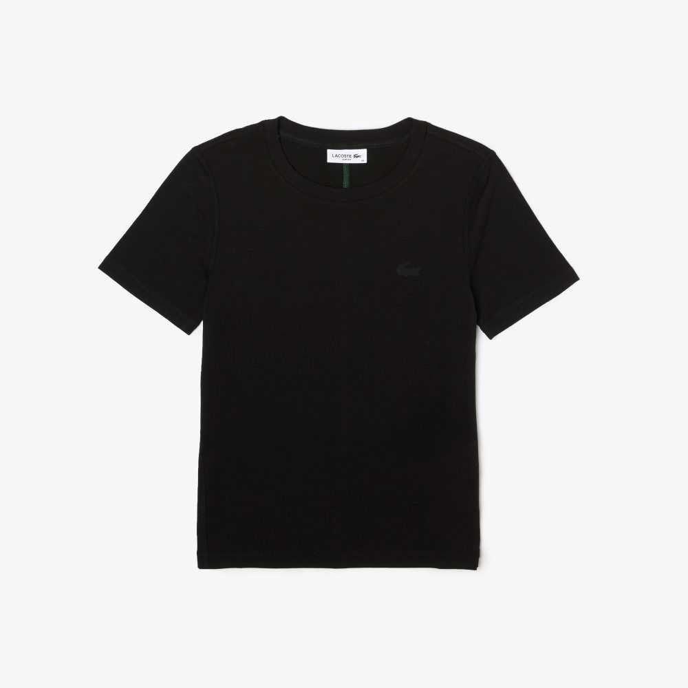 Lacoste Crew Neck Pamuklu Blend T-Shirt Siyah | NP8315046