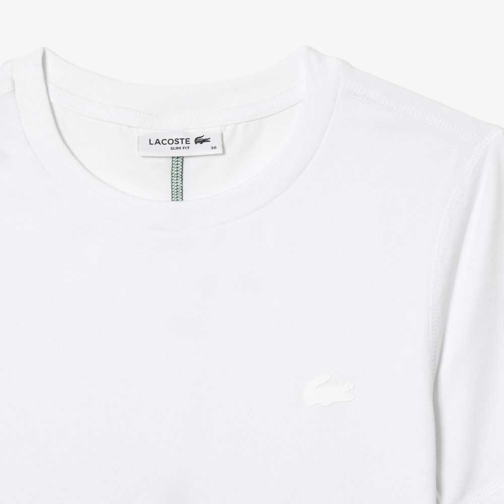 Lacoste Crew Neck Pamuklu Blend T-Shirt Beyaz | OY9628743