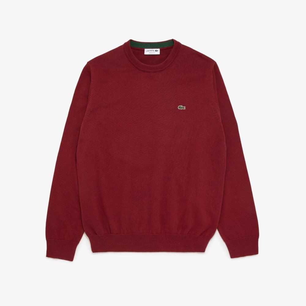 Lacoste Crew Neck Pamuklu Bordo | TP7832104