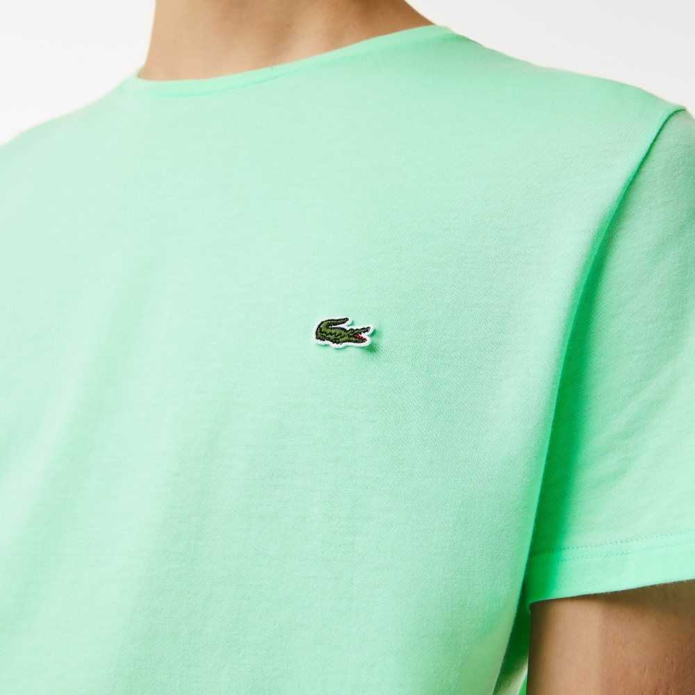 Lacoste Crew Neck Pima Pamuklu Jersey Açık Yeşil | CA6427108