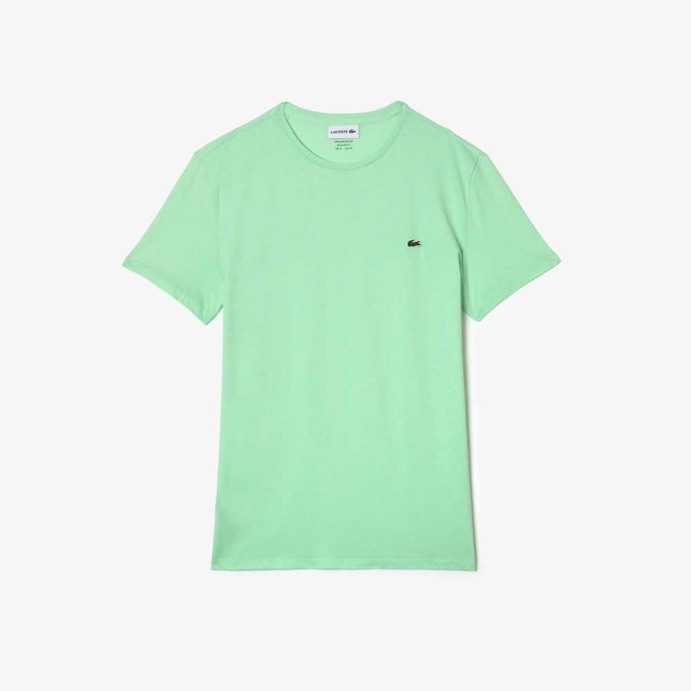 Lacoste Crew Neck Pima Pamuklu Jersey Açık Yeşil | CA6427108