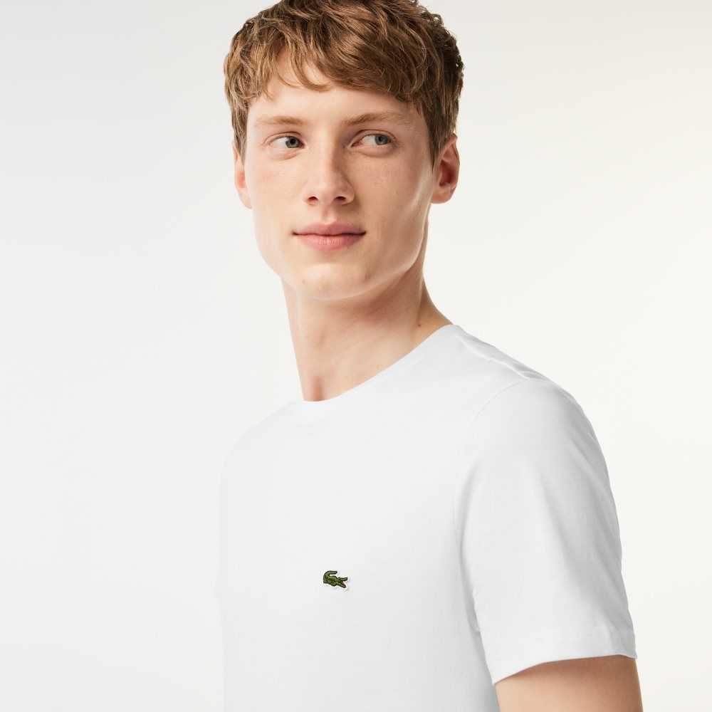 Lacoste Crew Neck Pima Pamuklu Jersey Beyaz | CT7906142