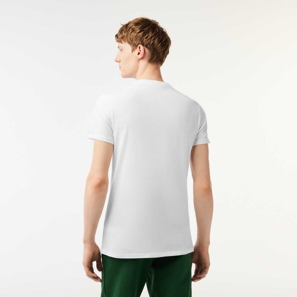 Lacoste Crew Neck Pima Pamuklu Jersey Beyaz | CT7906142