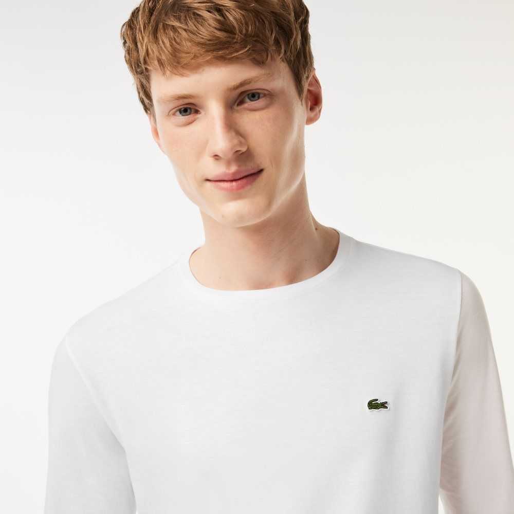 Lacoste Crew Neck Pima Pamuklu Jersey Beyaz | TJ0915273