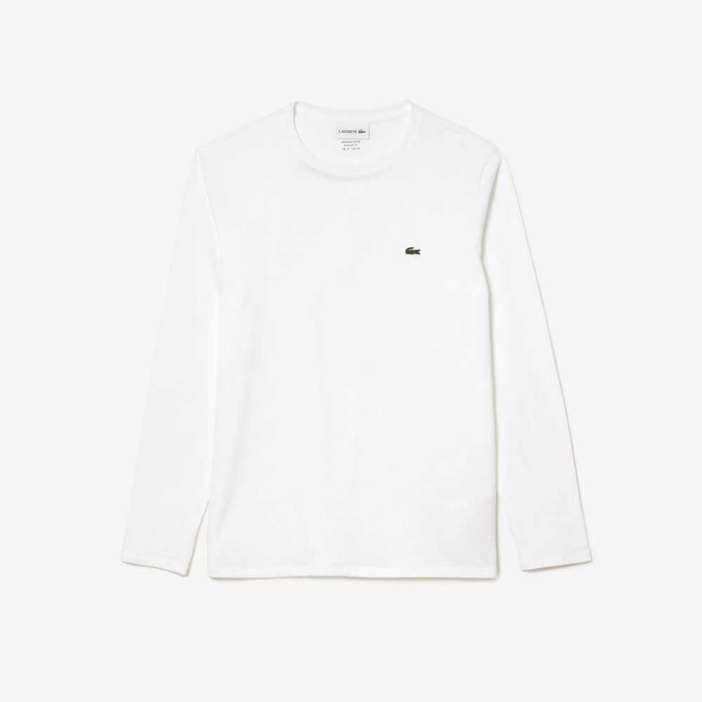 Lacoste Crew Neck Pima Pamuklu Jersey Beyaz | TJ0915273