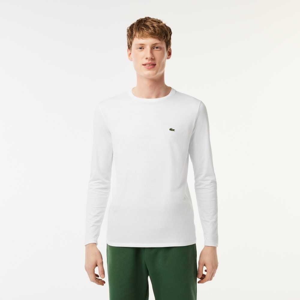 Lacoste Crew Neck Pima Pamuklu Jersey Beyaz | TJ0915273