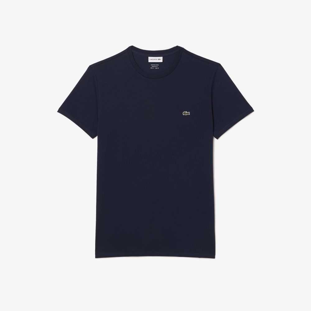 Lacoste Crew Neck Pima Pamuklu Jersey Lacivert Mavi | ZJ3106975