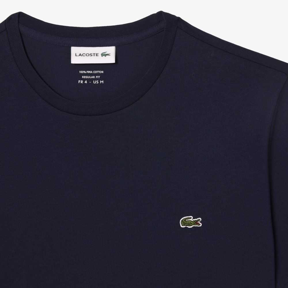 Lacoste Crew Neck Pima Pamuklu Jersey Lacivert Mavi | ZJ3106975