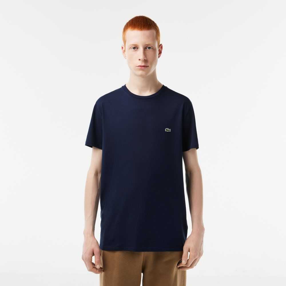 Lacoste Crew Neck Pima Pamuklu Jersey Lacivert Mavi | ZJ3106975