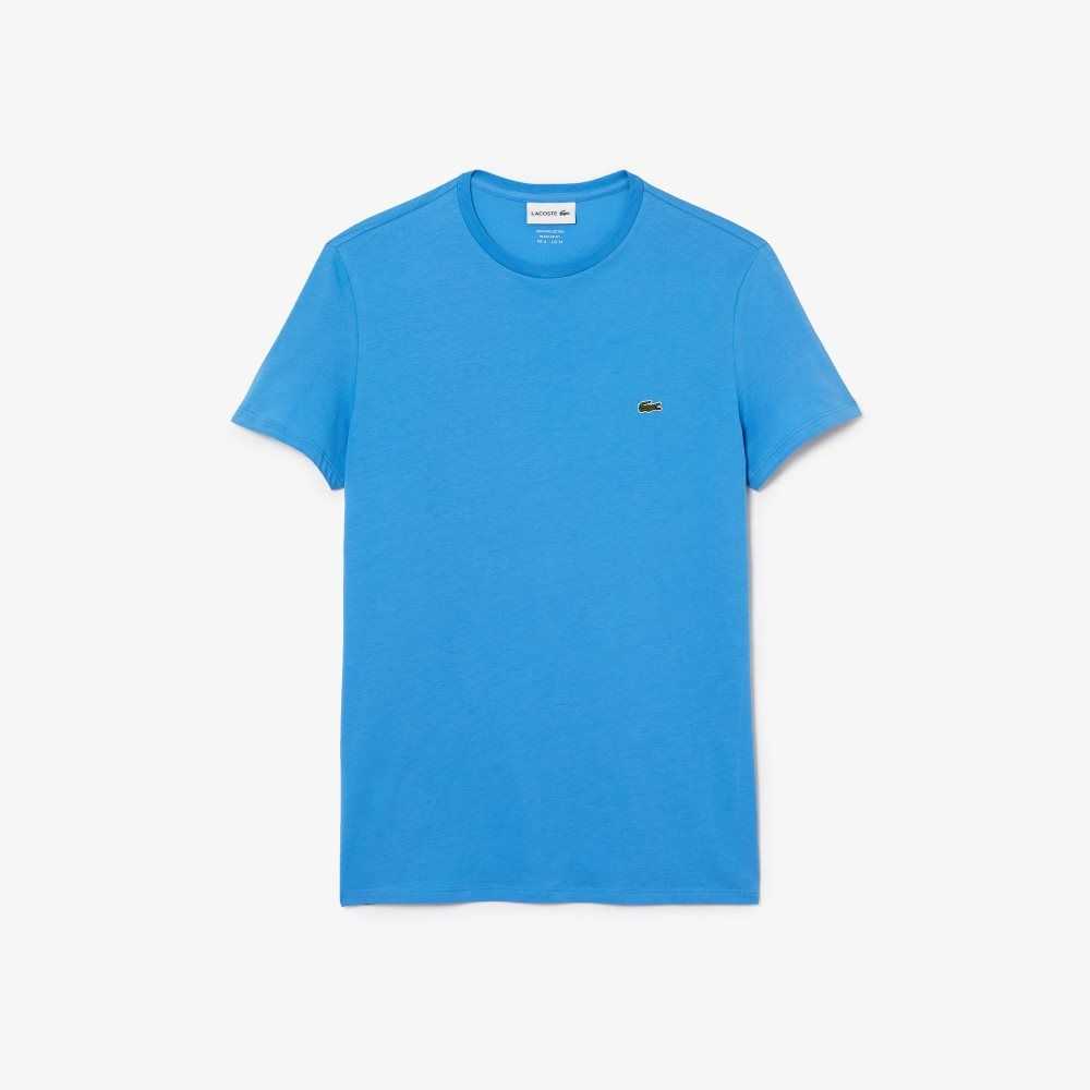 Lacoste Crew Neck Pima Pamuklu Jersey Mavi | OC8264730