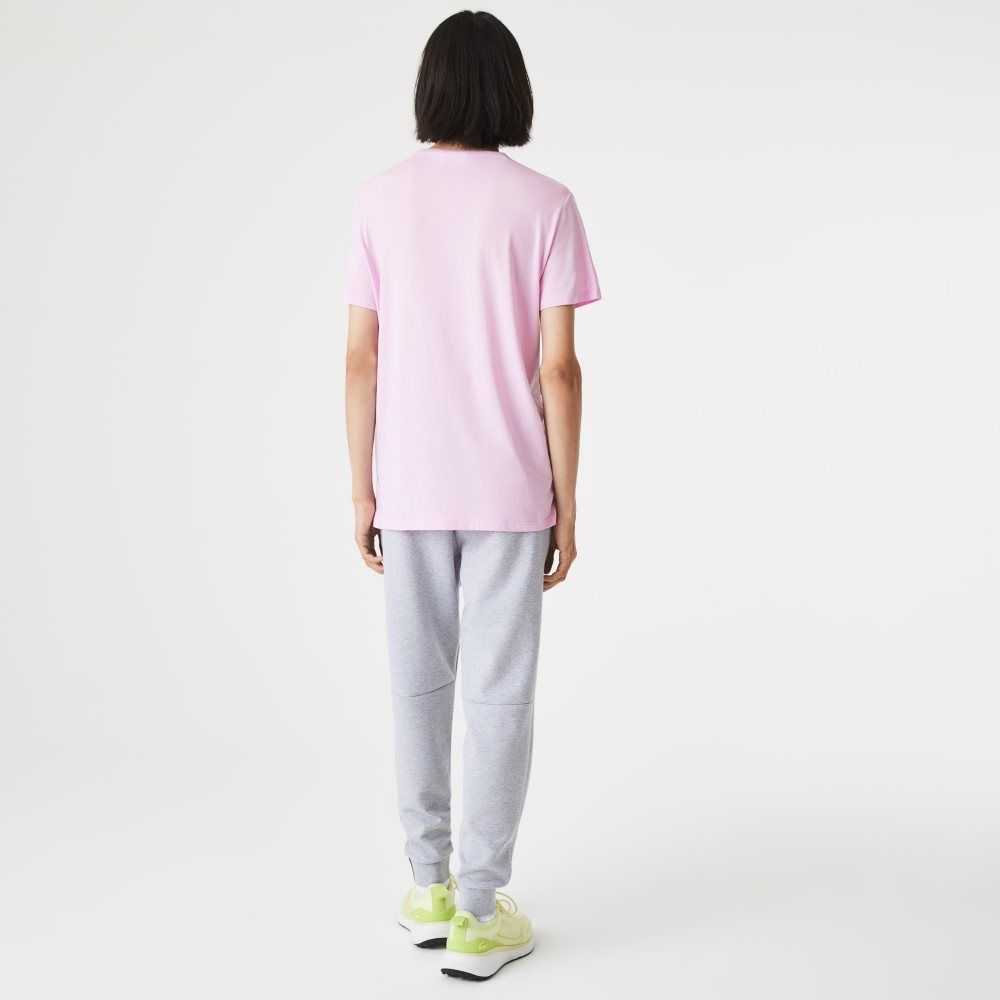 Lacoste Crew Neck Pima Pamuklu Jersey Pembe | AY2508347