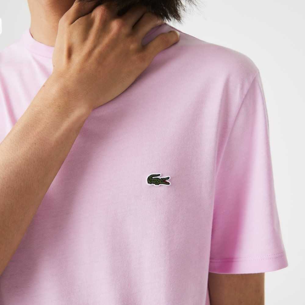 Lacoste Crew Neck Pima Pamuklu Jersey Pembe | AY2508347