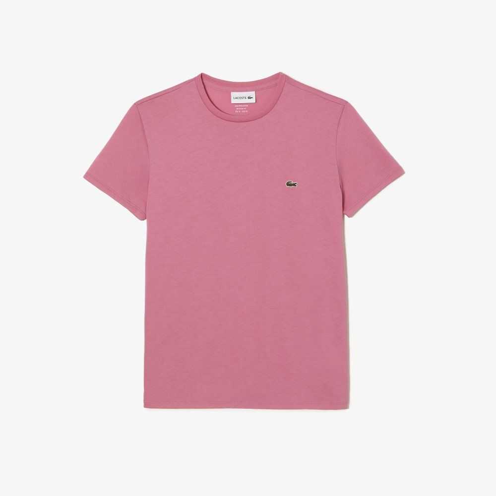 Lacoste Crew Neck Pima Pamuklu Jersey Pembe | KC0863741