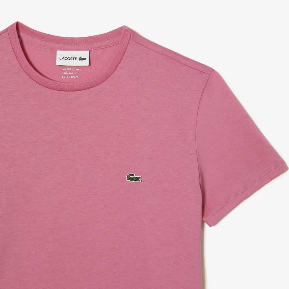 Lacoste Crew Neck Pima Pamuklu Jersey Pembe | KC0863741