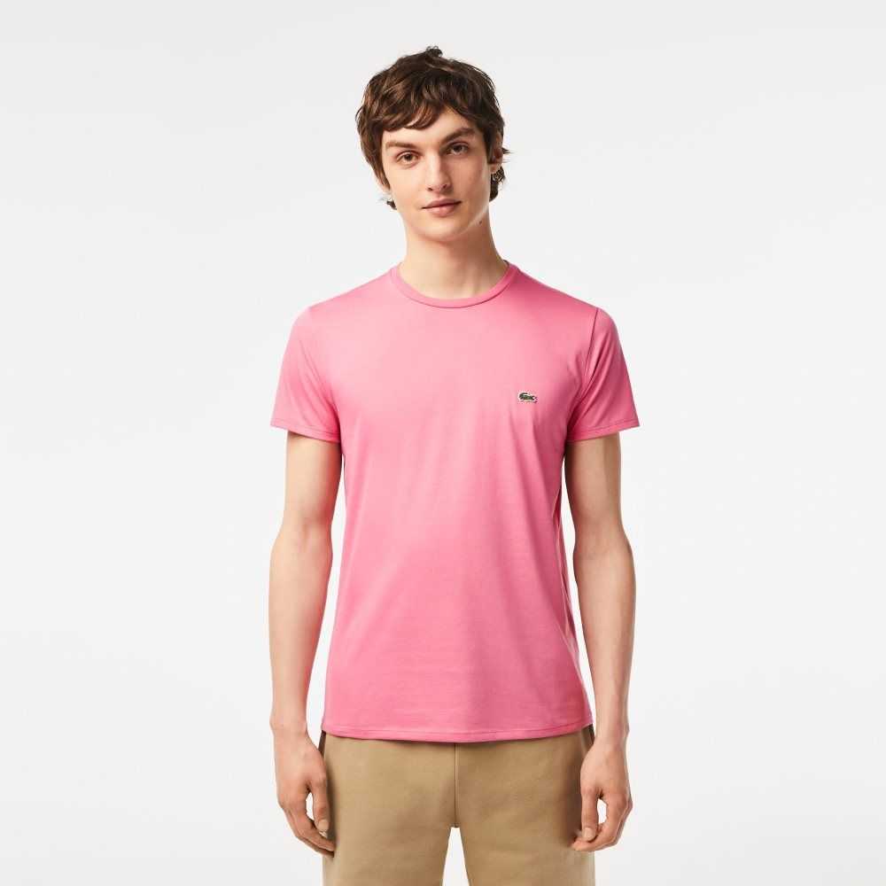 Lacoste Crew Neck Pima Pamuklu Jersey Pembe | KC0863741