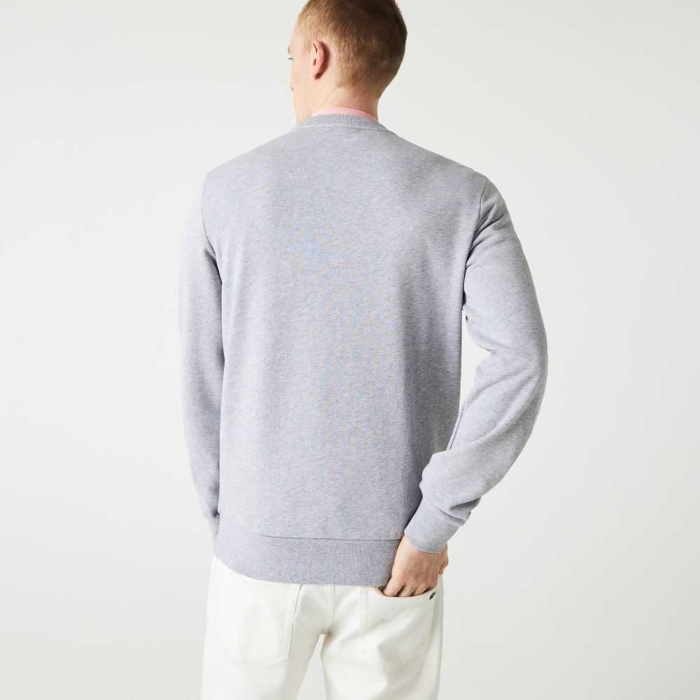 Lacoste Crew Neck Print Organic Pamuklu Fleece Gri | AN5821073