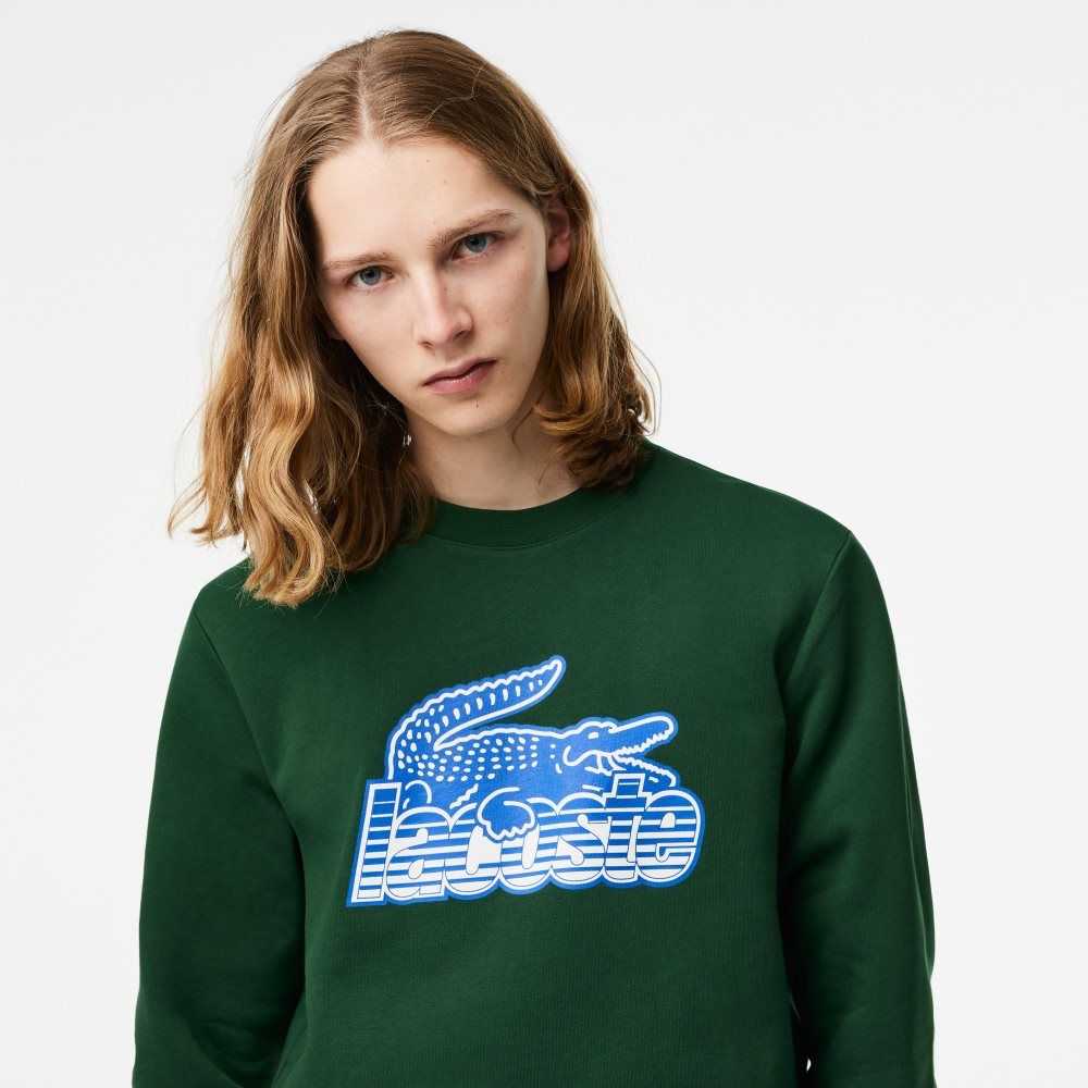 Lacoste Crew Neck Unbrushed Fleece Yeşil | MR3209157