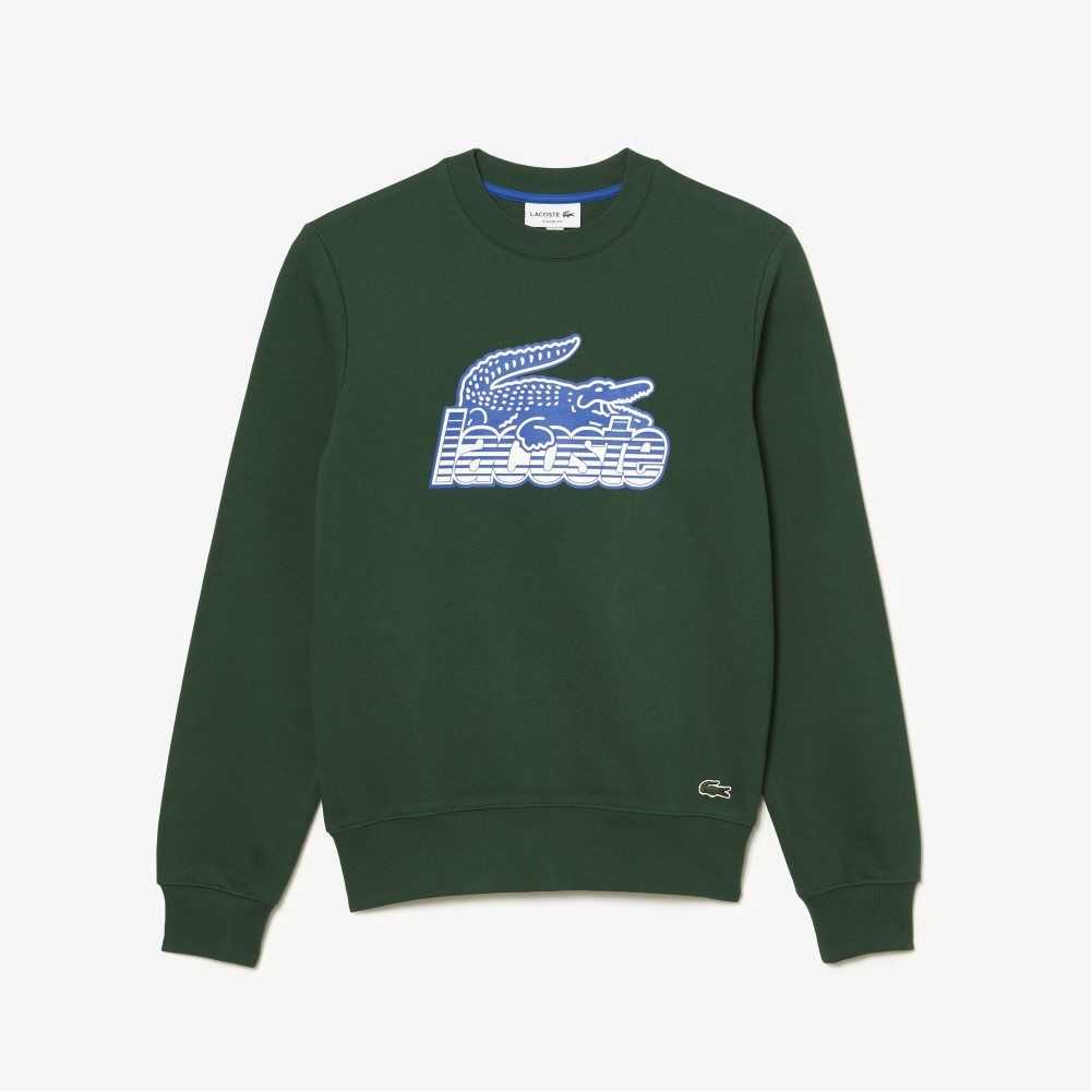 Lacoste Crew Neck Unbrushed Fleece Yeşil | MR3209157