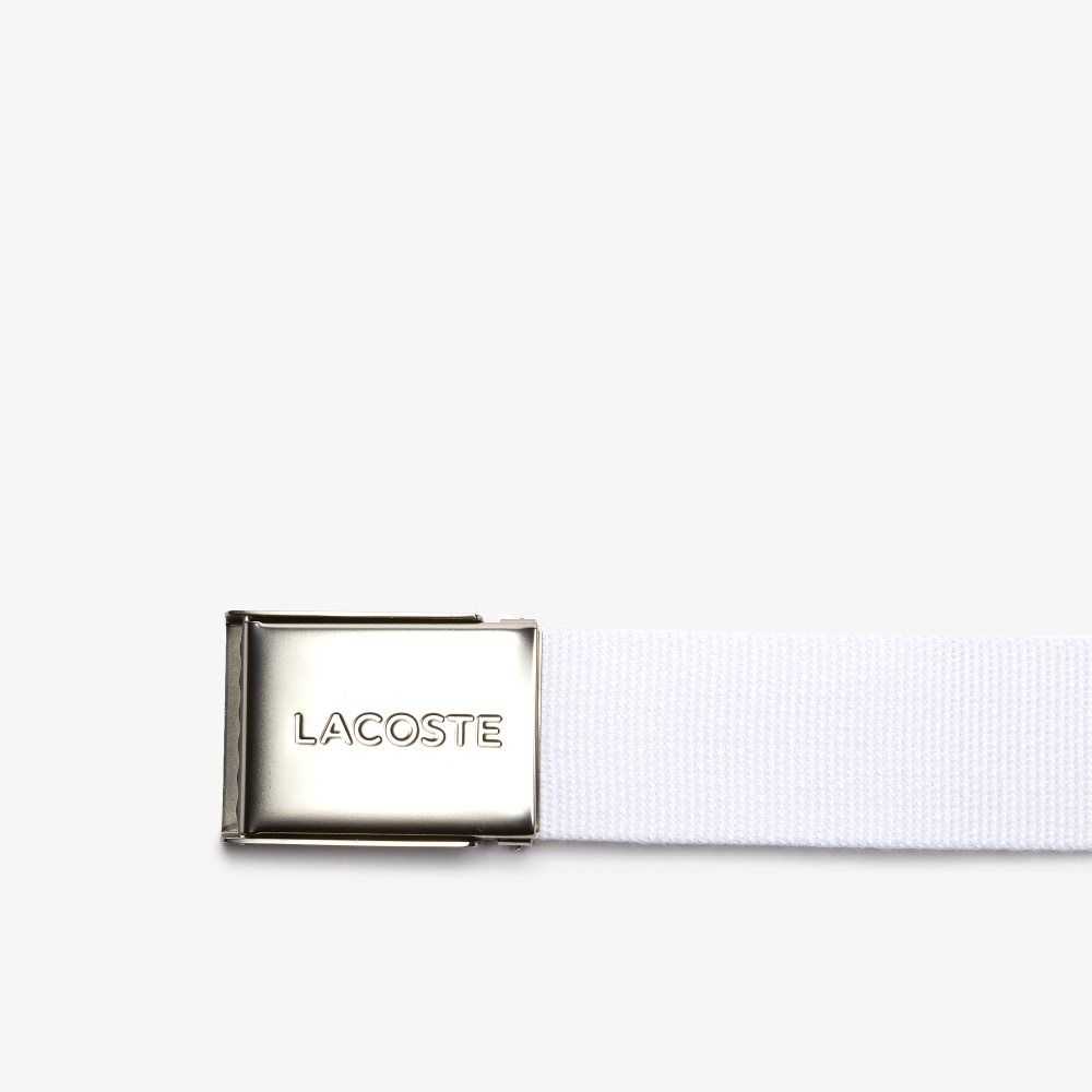 Lacoste Engraved Tokalı Woven Fabric Beyaz | CP9574126