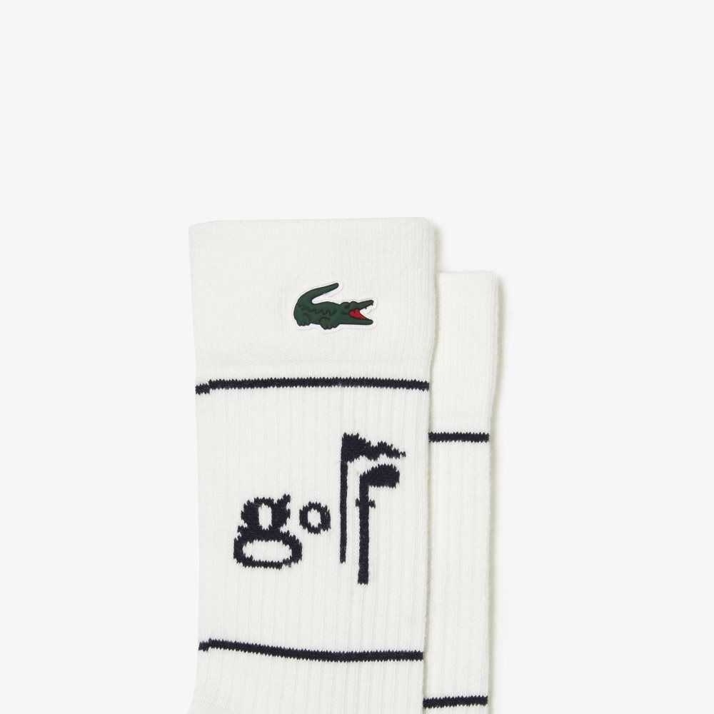 Lacoste Golf Lettering Beyaz Lacivert Mavi | SC5374098