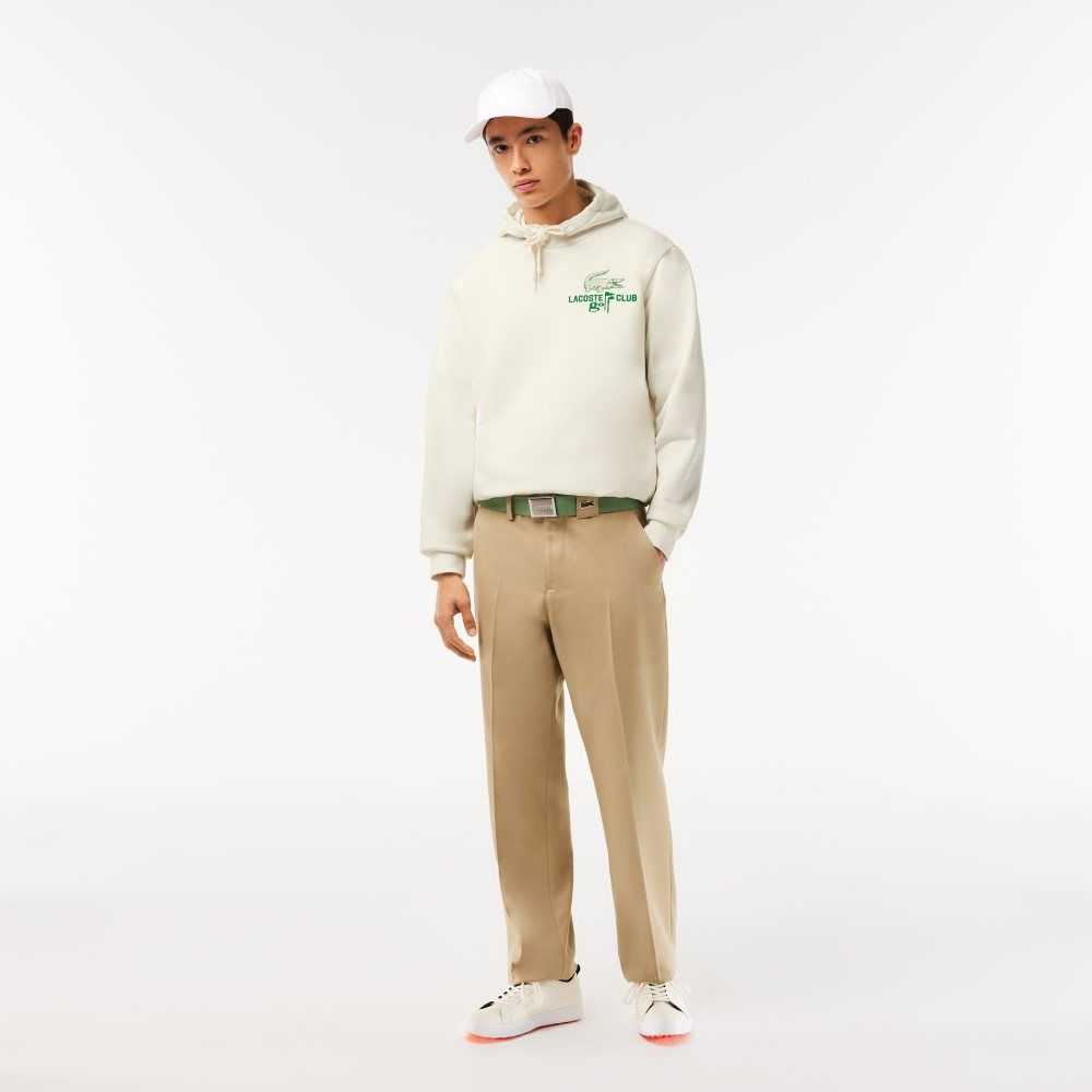 Lacoste Golf Relaxed Fit Hoodie Beyaz | CM4589716