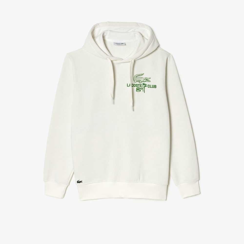 Lacoste Golf Relaxed Fit Hoodie Beyaz | CM4589716