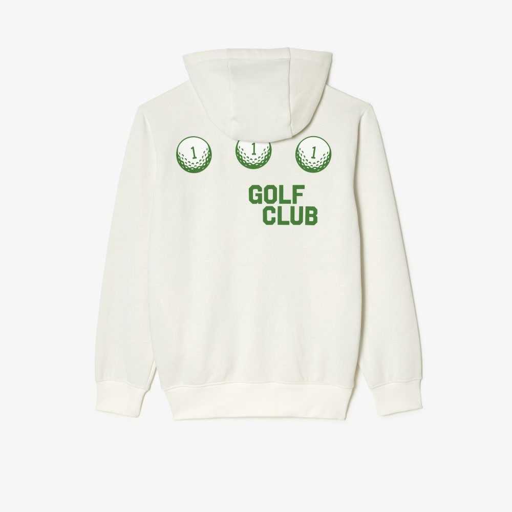 Lacoste Golf Relaxed Fit Hoodie Beyaz | CM4589716