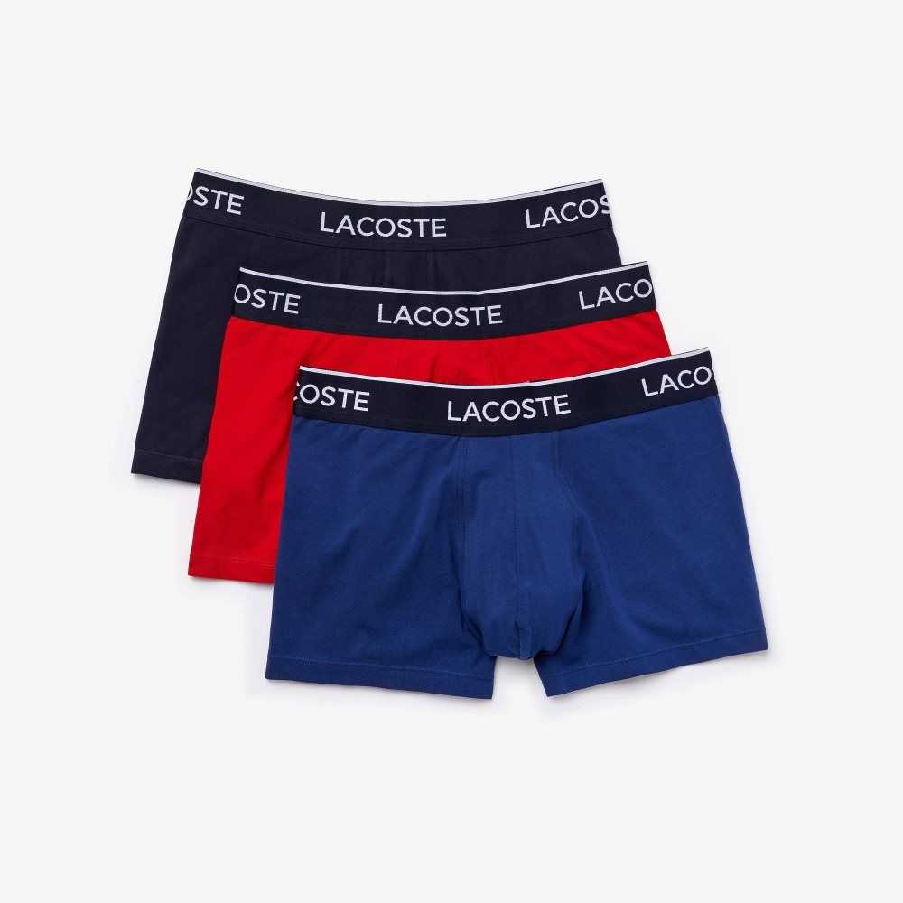 Lacoste Gündelik Boksör Brief 3-Pack Lacivert Mavi Kırmızı Lacivert Mavi | HE0825476