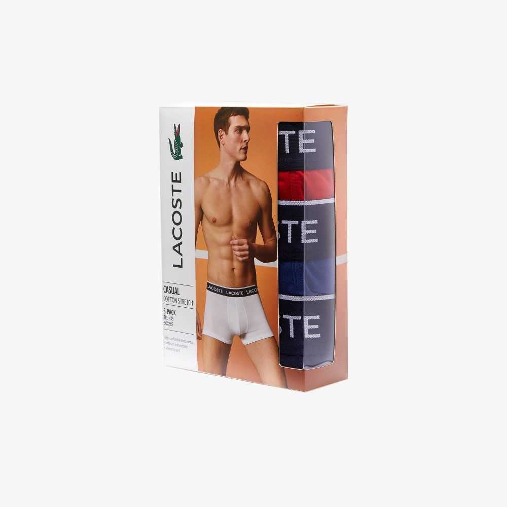 Lacoste Gündelik Boksör Brief 3-Pack Lacivert Mavi Kırmızı Lacivert Mavi | HE0825476