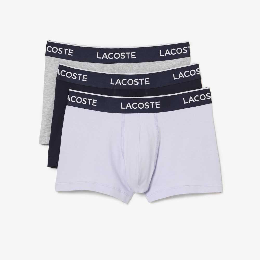 Lacoste Gündelik Boksör Brief 3-Pack Mor Lacivert Mavi Gri | NI0568321