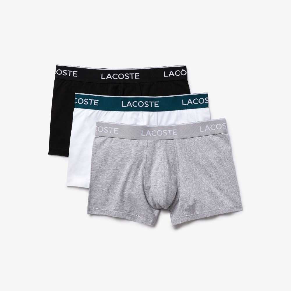 Lacoste Gündelik Boksör Brief 3-Pack Siyah Beyaz Gri | GO3290458