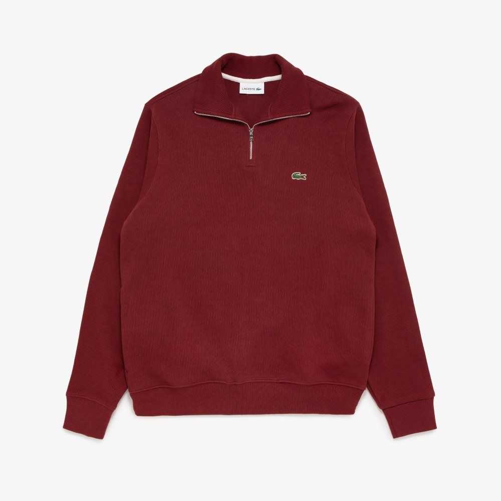 Lacoste Half Zip Pamuklu Bordo | UT9127605